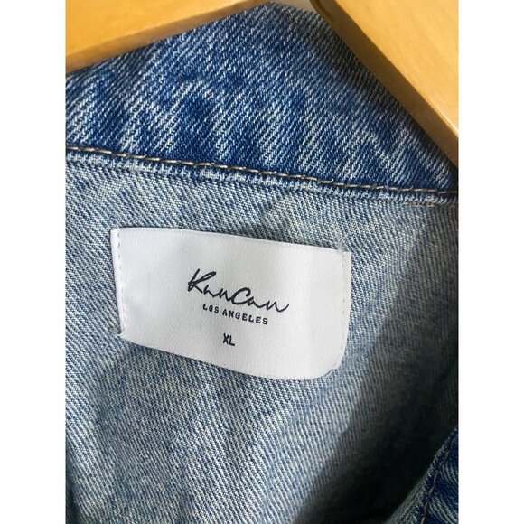 KanCan Women's Blue Denim Tribe Co Ed Cheer Button Front Denim Jacket - XL - Picture 2 of 15